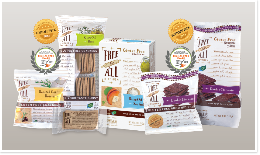 PARTNERS® Free for All Kitchen™ GlutenFree Crackers and Brownie Thins